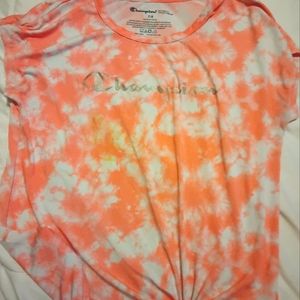 Pink tye die Champion shirt 7/8